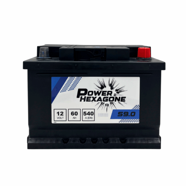Batterie Power Hexagone 12 volt 60 ah LB2 - image vue de face