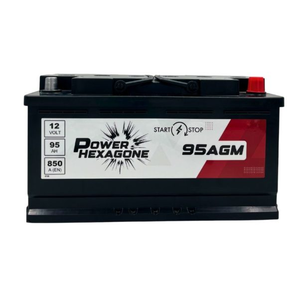 batterie 12 volt 95ah technologie agm pour véhicule start & stop - image vue de face