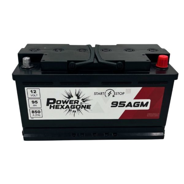 batterie 12 volt 95ah technologie agm pour véhicule start & stop - image vue de haut