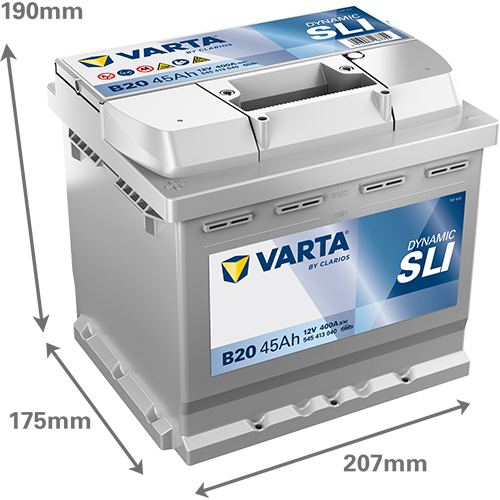 batterie varta 12 volt 45 ah image avec dimensions