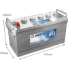 Batterie VARTA SLI H4 12V 100Ah avec dimensions