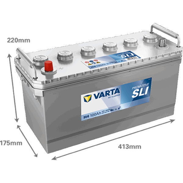 Batterie VARTA SLI H4 12V 100Ah avec dimensions