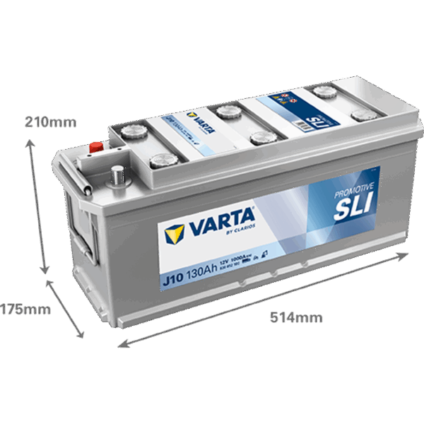 Batterie VARTA SLI J10 12V 135Ah avec dimensions