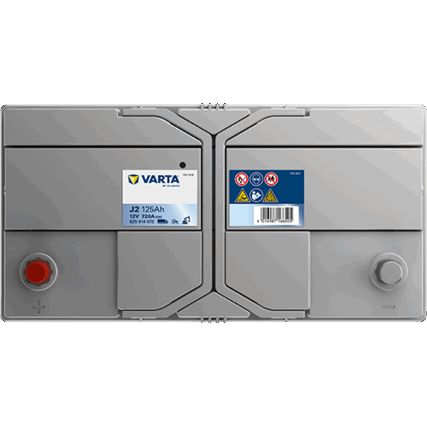 Batterie VARTA SLI J2 12V 125Ah vue de haut