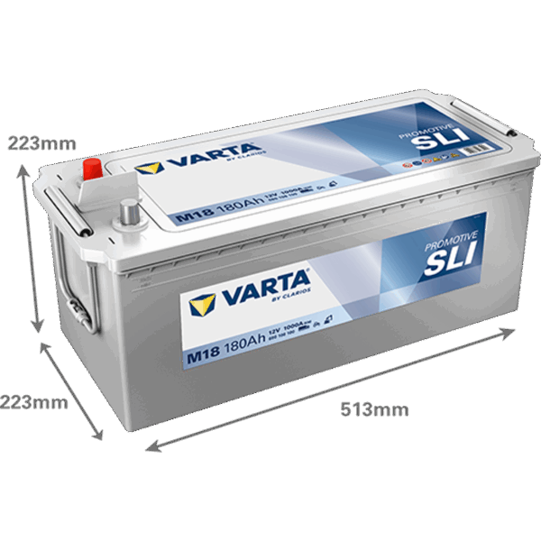 Batterie VARTA SLI M18 12V 180Ah avec dimensions