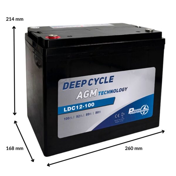 Batterie AGM 12V 100 Ah pour Transpalette et Autolaveuse - Equivalent REC80-12
