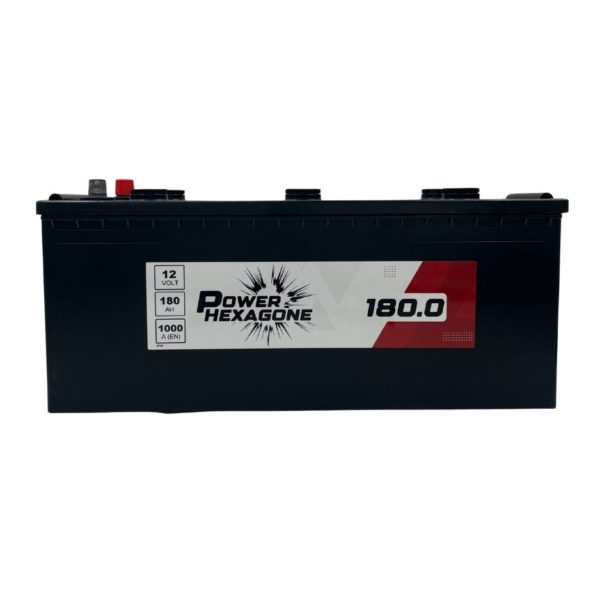 batterie 12 volt 180ah 1100 ampères au démarrage - pour camion poids lourds tracteur - image vue de face