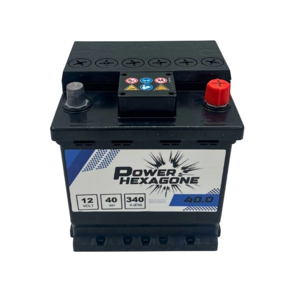 batterie 12 volts 40 ampères-heures 340 a - image vue de haut