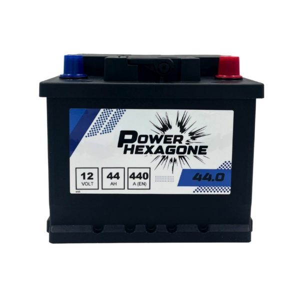 batterie 12 volt 44 ah 440 ampères au démarrage - image vue de face