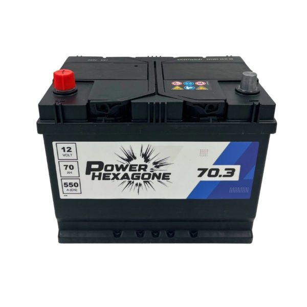 batterie 12 volt 70 ah 550 ampères au démarrage - Bac D26R - Image vue de haut