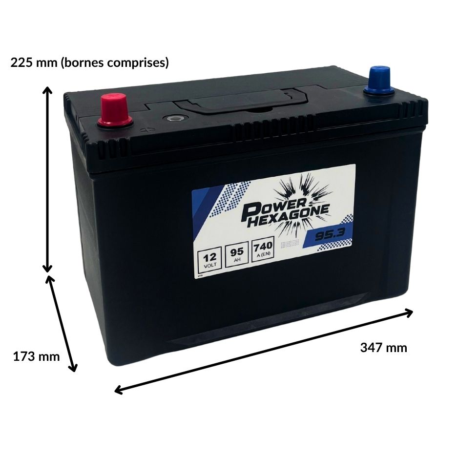 batterie 12 volts 95ah 740a image avec dimensions