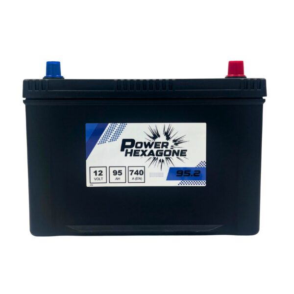 batterie 12 volt 95 ah bac D31L + à droite image vue de face