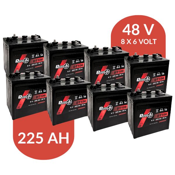 Pack Batterie 48V pour Golfette / Voiturette de Golf - (8 batteries de 6 Volt)