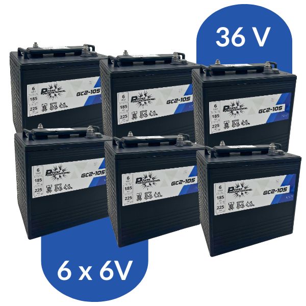 photo du pack batterie 36 volt - 6 batteries de 6 volt