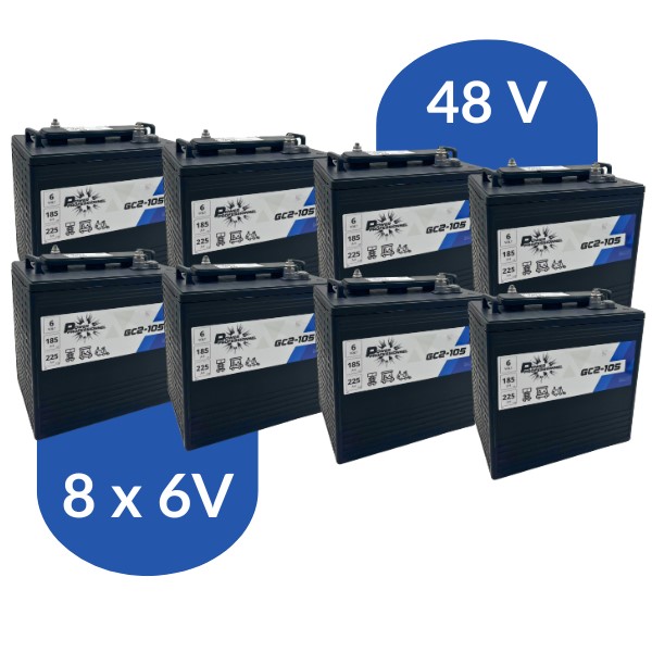 pack batterie 48 volt pour golfette - 8 x 6 volt