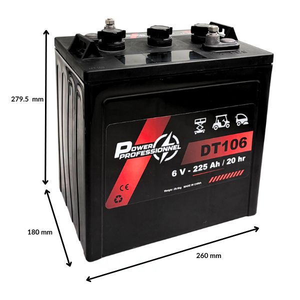 Batterie Nacelle et Golfette - 6 V - 225 Ah - DT106