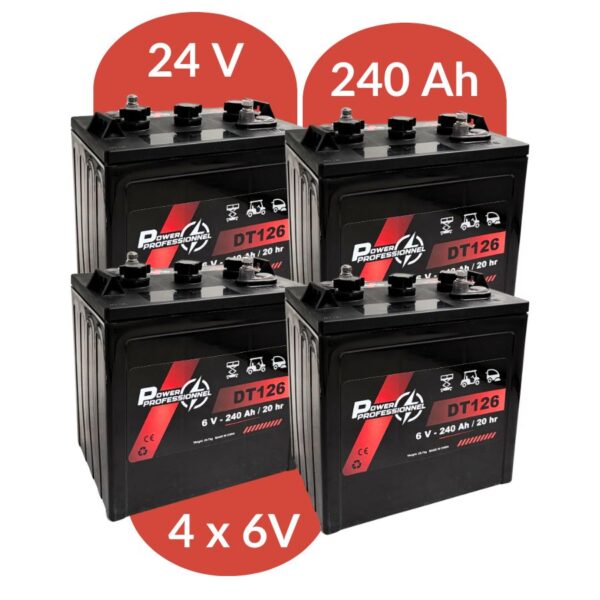 Pack Batterie 24 Volts pour Nacelle - 4 x 6 Volt - 240 Ah - DT126