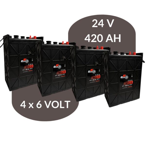Pack Batterie Nacelle 24 V (4 x 6 Volt) - 420 Ah (Equivalent L16)