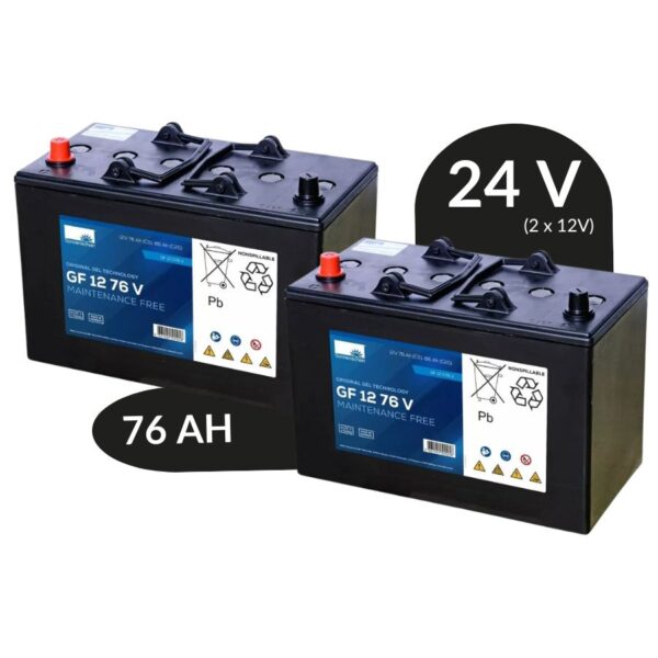 Pack Batterie 24V - 2 x GF12076V pour autolaveuse