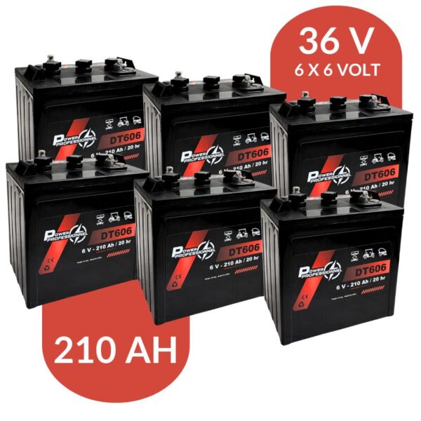 Pack Batterie 36 Volts pour voiturette de golf - 6 x 6 Volt - 210 Ah - DT606
