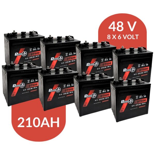 Pack Batterie 48 Volts Nacelle et Golfette- 8 x 6 Volt - 210 Ah - DT606