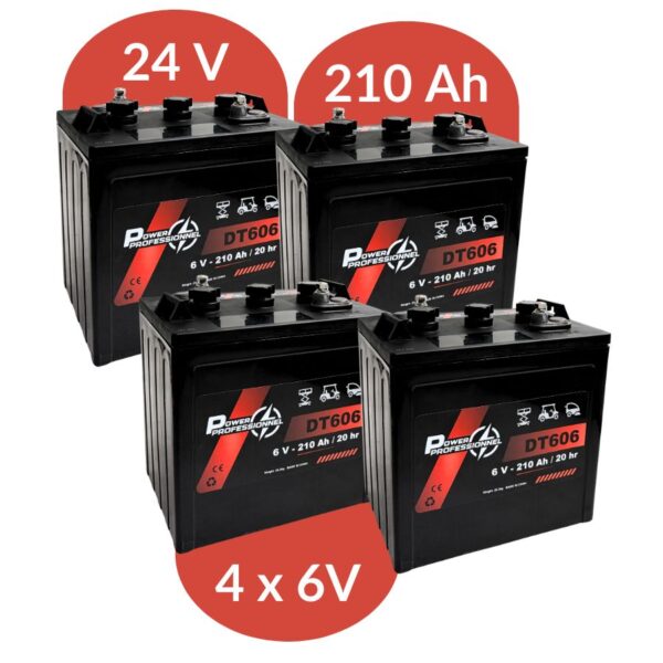 Pack Batterie 24 Volts pour Nacelle - 4 x 6 Volt - 210 Ah - DT606